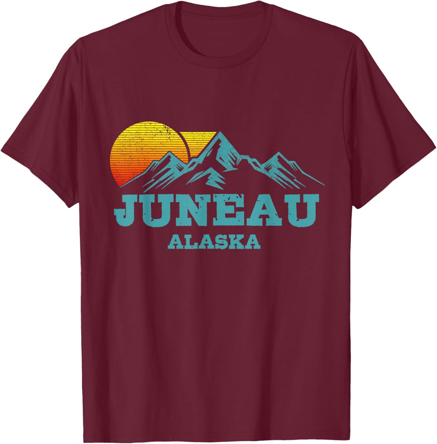 Juneau Alaska Vintage Souvenir T-Shirt - T-Shirt | Maroon