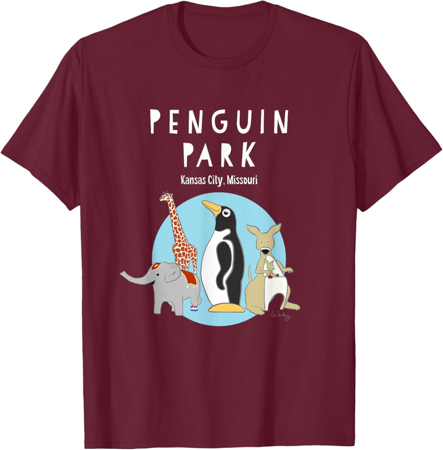 Penguin Park T-Shirt - T-Shirt | Maroon
