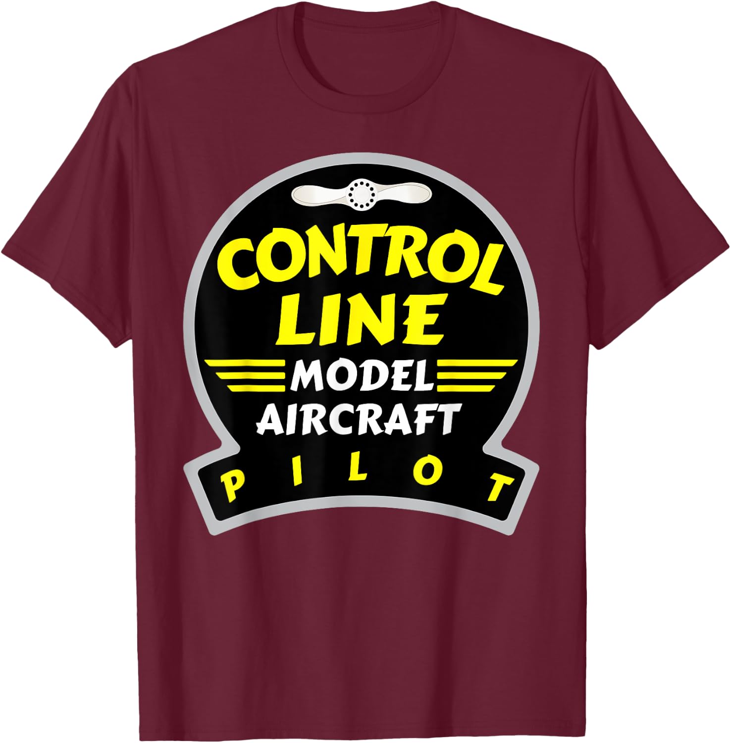 Control Line Model Aircraft Pilot T-Shirt - T-Shirt | Maroon