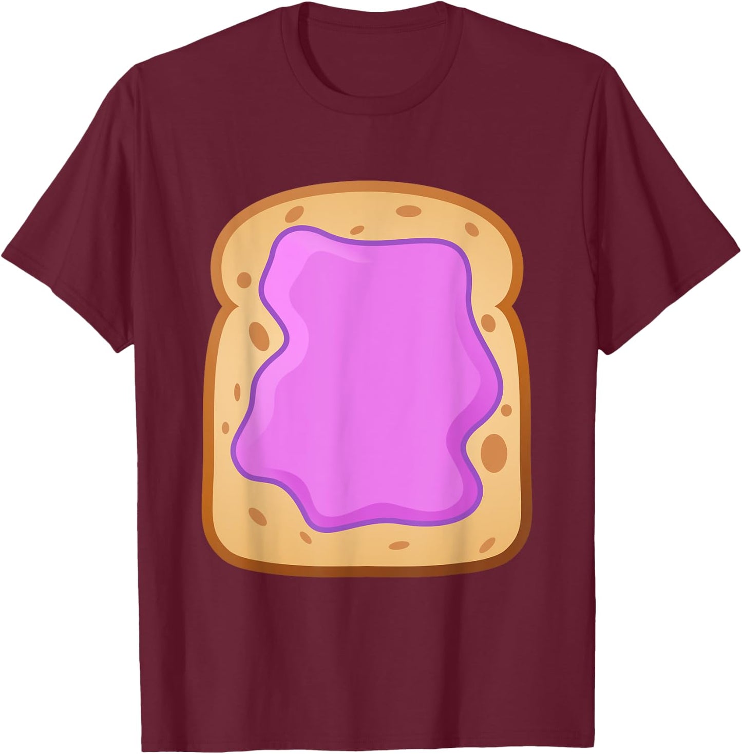 PB&J Grape Jelly on Bread Funny Matching Halloween Costume T-Shirt - T-Shirt | Maroon