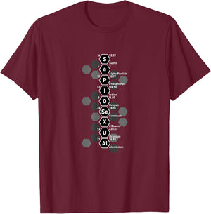 Sapiosexual Scientist Periodic Table T-Shirt - T-Shirt | Maroon