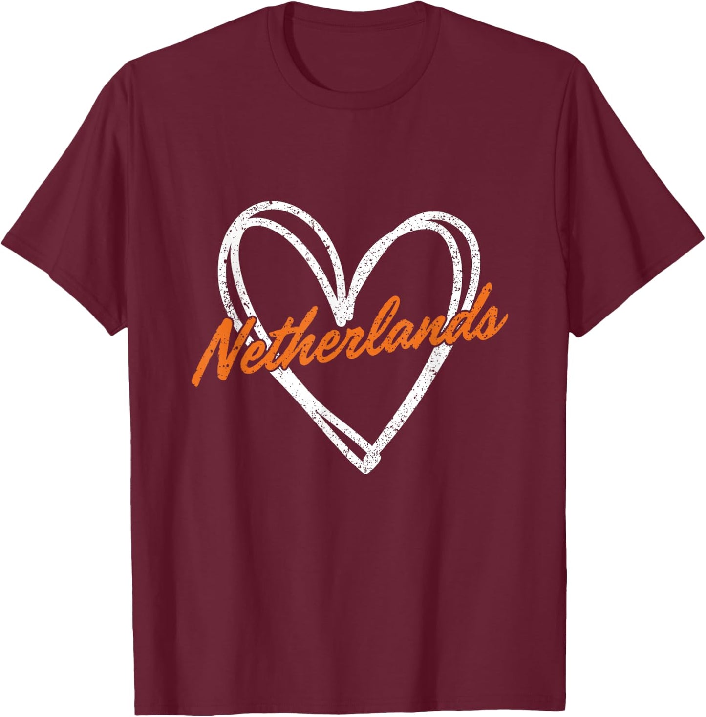 Netherlands Heart Vintage Retro Gift Women Kids T-Shirt - T-Shirt | Maroon