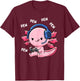 Axolotl Gaming Kids Boys Girls Anime Video Game Pew Gamer Small T-Shirt - T-Shirt | Maroon