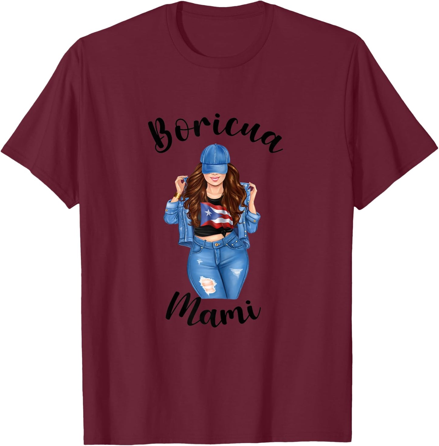 Boricua Mami Puerto Rican Pride Proud FLag Patriotic Women T-Shirt - T-Shirt | Maroon