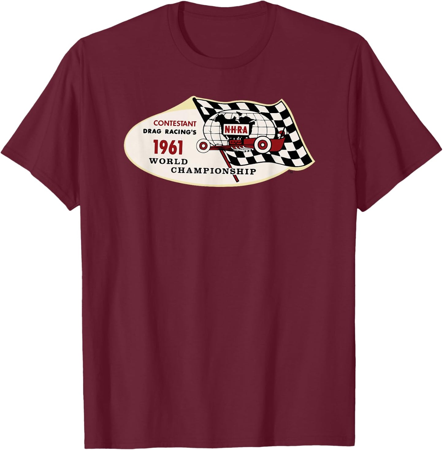 NHRA 1961 World Championship T-Shirt - T-Shirt | Maroon