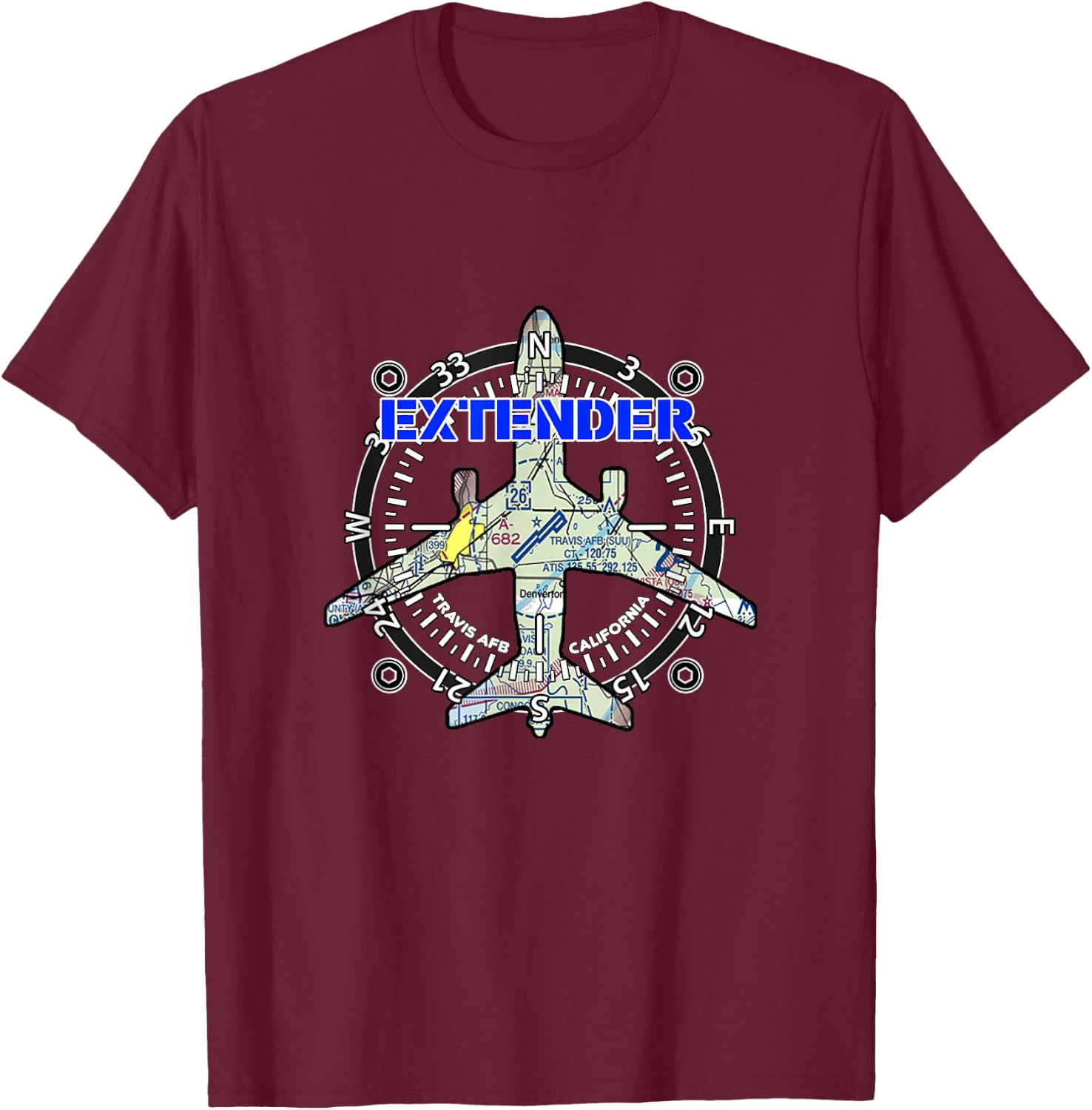 KC-10 Extender Cali Sectional, Travis AFB T-Shirt - T-Shirt | Maroon