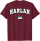 Harlan High School Green Dragons C2 T-Shirt - T-Shirt | Maroon