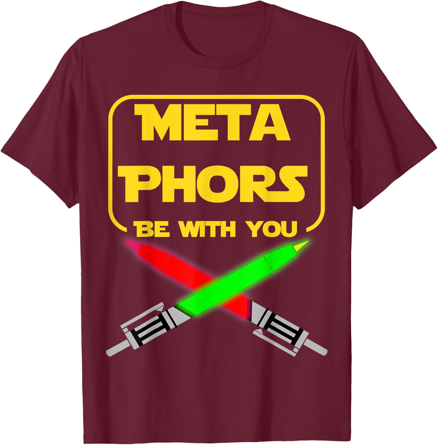 Nerdy Metaphors Be With You Science Fiction English Teacher Women Kids T-Shirt - T-Shirt | Maroon