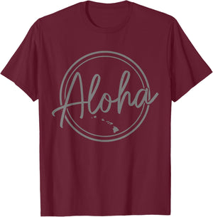 Hawaii Aloha Hawaiian Islands Surfer Souvenir T-Shirt - T-Shirt | Maroon
