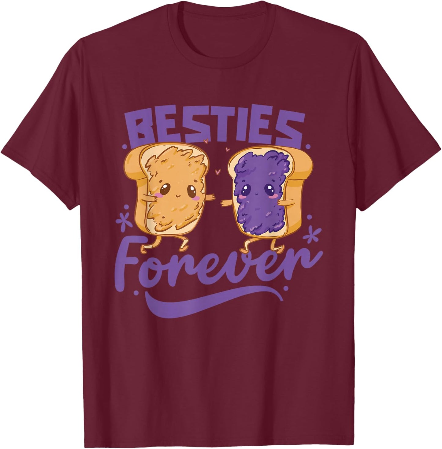 Besties Forever Cute Best Friend Friendship Bestie Besties T-Shirt - T-Shirt | Maroon