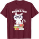 All I need is books & Cats | Books and cats art T-Shirt - T-Shirt | Maroon