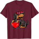 Dachshund valentine dog valentines day T-Shirt - T-Shirt | Maroon