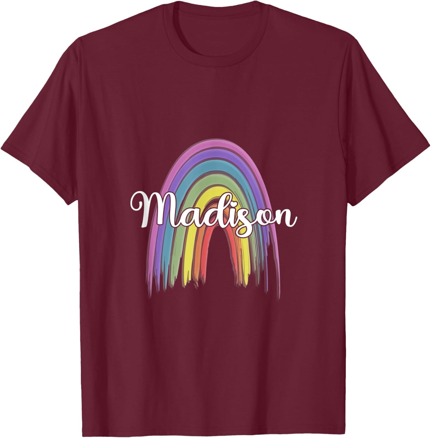 MADISON Rainbow Girls Custom Name T-Shirt - T-Shirt | Maroon