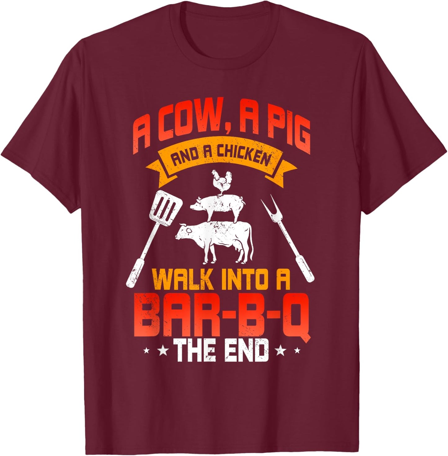 BBQ Grilling Lover Barbecue Chef Meat Grill Funny Cook T-Shirt - T-Shirt | Maroon