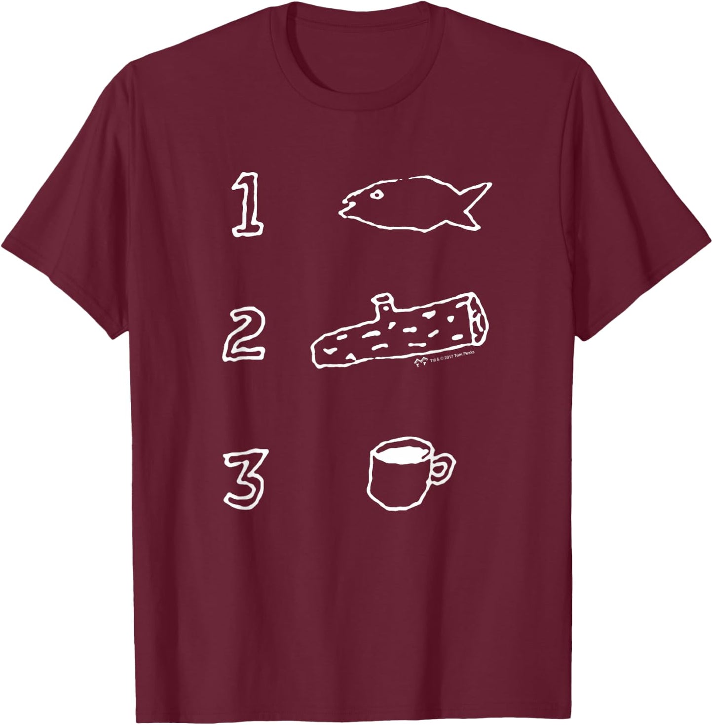 Twin Peaks Coffee Log Fish T-Shirt - T-Shirt | Maroon