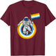 Astronaut Aroace Pride Flag T-Shirt - T-Shirt | Maroon