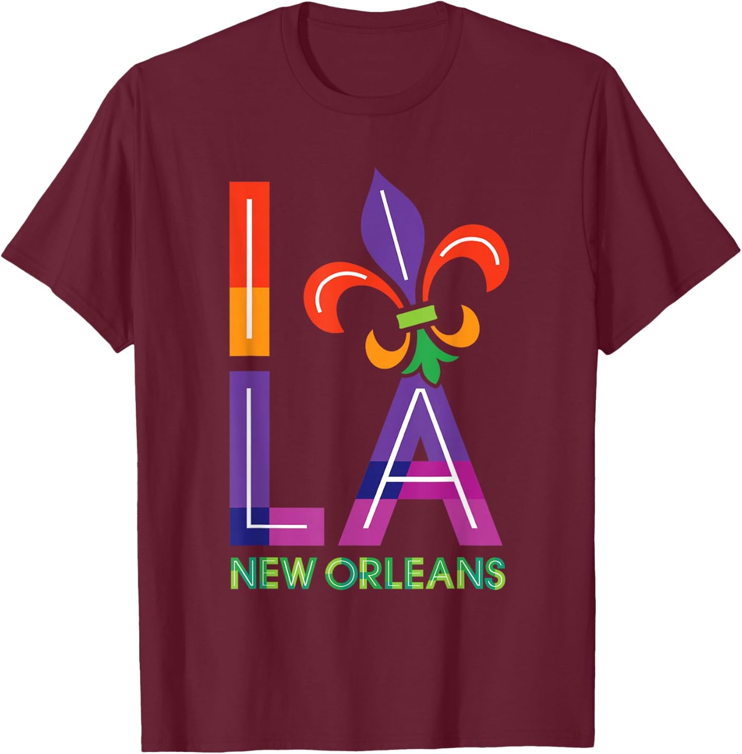 New Orleans Louisiana Love Vintage Retro Souvenir Gift T-Shirt - T-Shirt | Maroon
