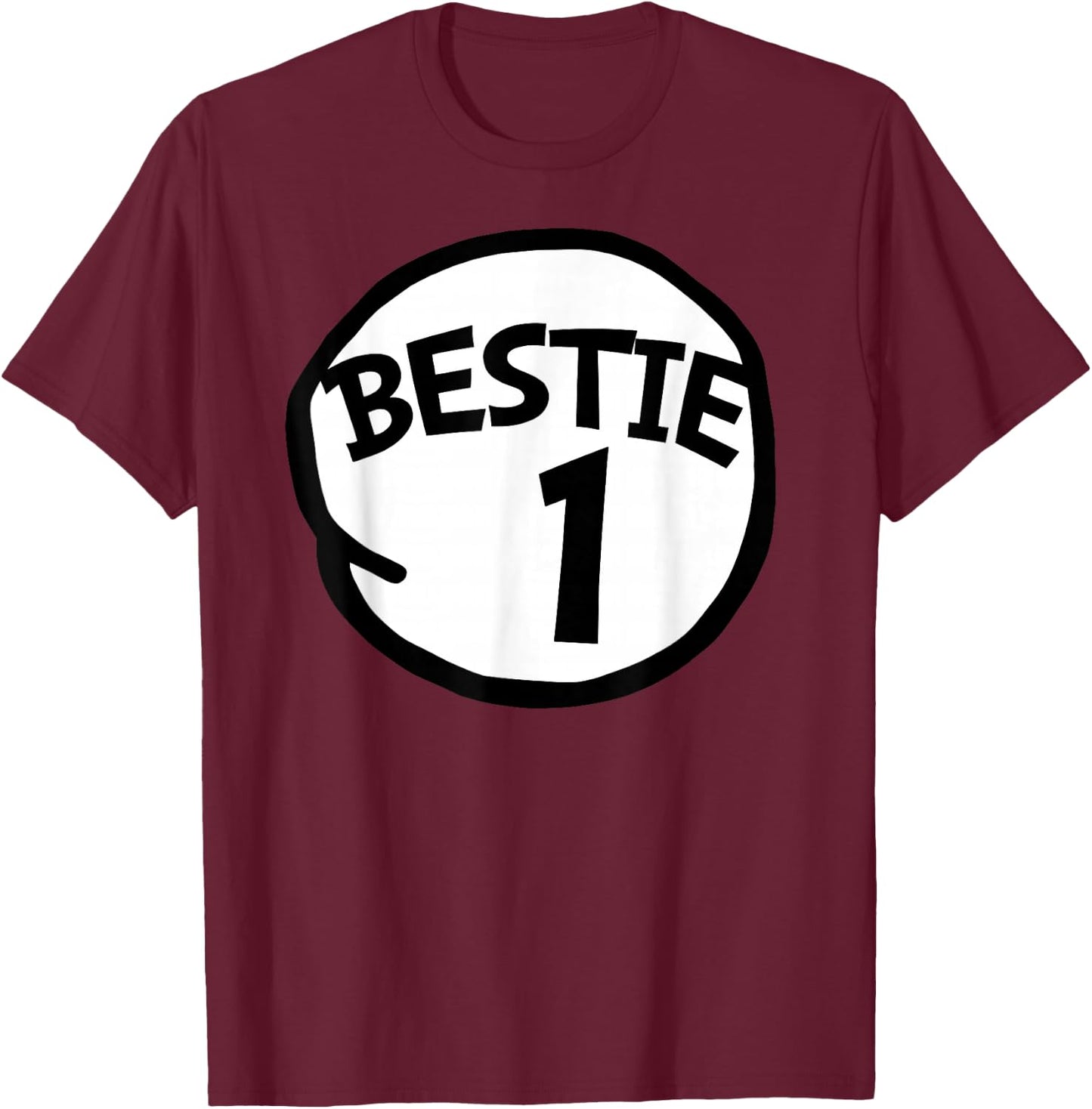 Bestie Number 1 Matching Group Bestie 1 T-Shirt - T-Shirt | Maroon