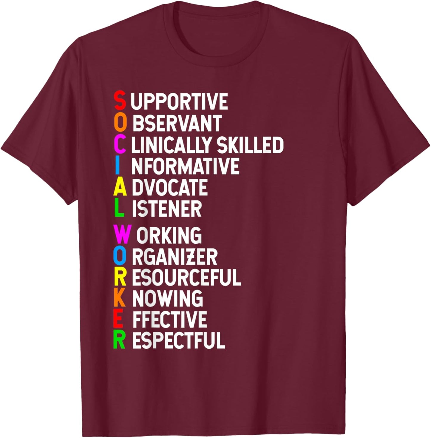 Social Worker Appreciation Social Work Skills T-Shirt - T-Shirt | Maroon