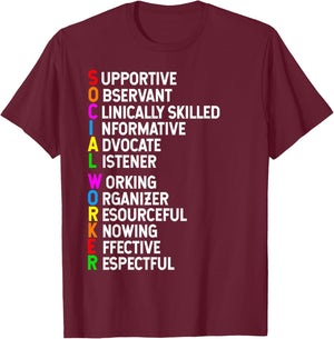 Social Worker Appreciation Social Work Skills T-Shirt - T-Shirt | Maroon