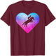 Women or Girls Show Jumping Horse T-Shirt - T-Shirt | Maroon