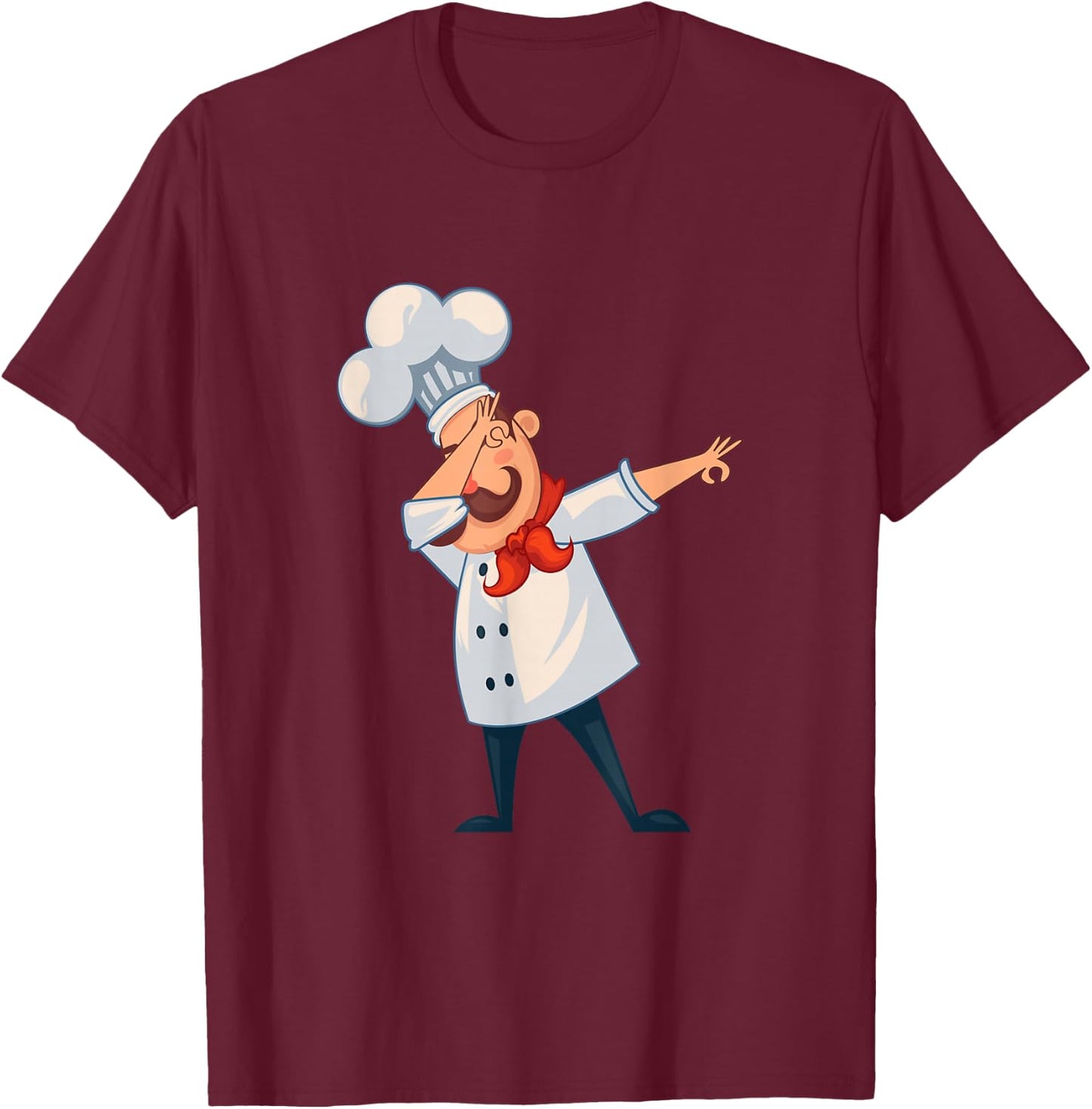 Dabbing Chef Comic Artwork For A Chef T-Shirt - T-Shirt | Maroon
