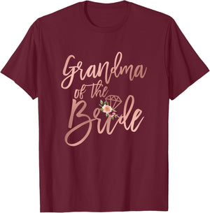 Wedding Shower for Grandma of the Bride from Bride Floral T-Shirt - T-Shirt | Maroon