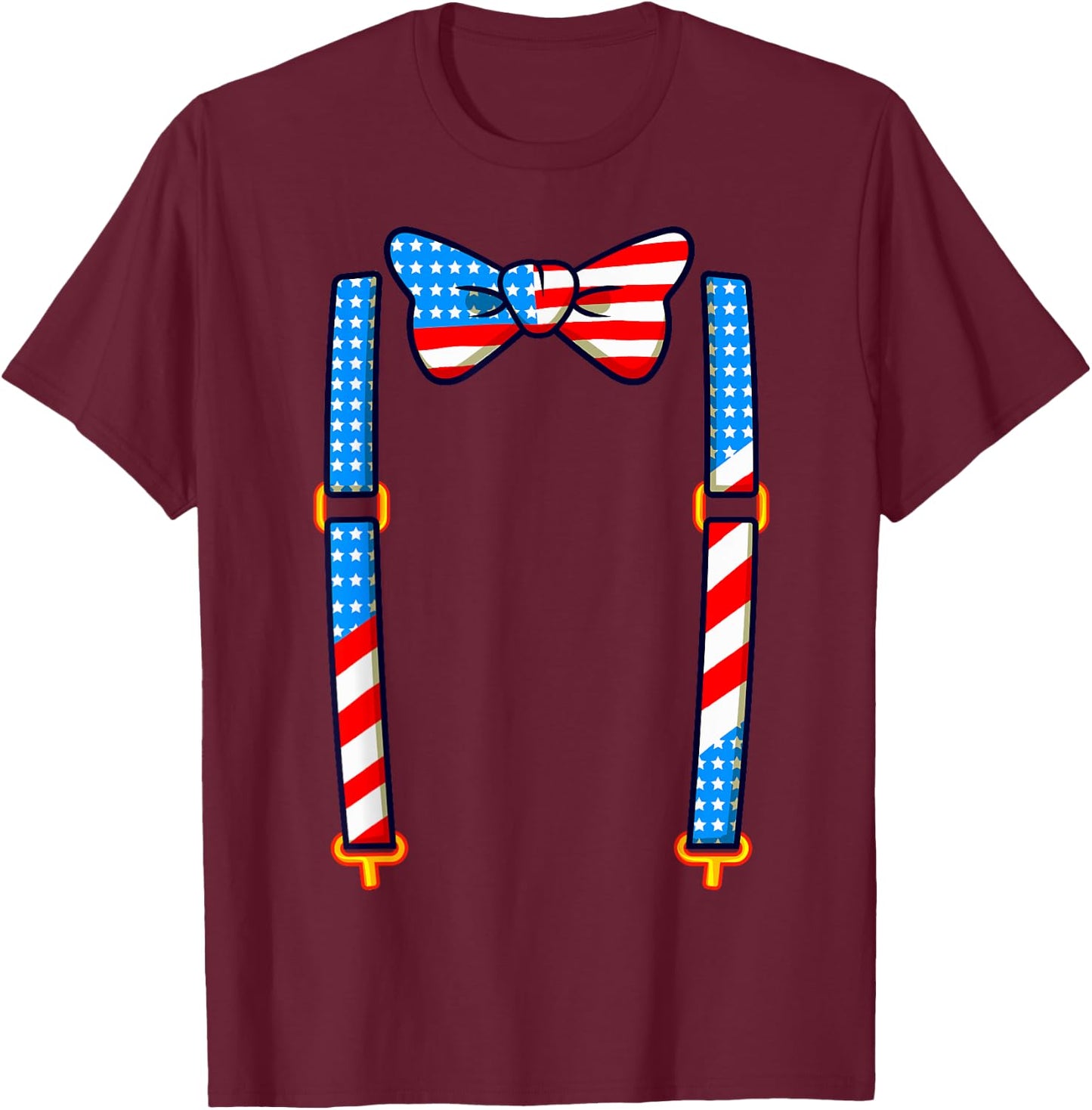 American Tuxedo Costume Funny 4th of July USA Men Women Kids T-Shirt - T-Shirt | Maroon