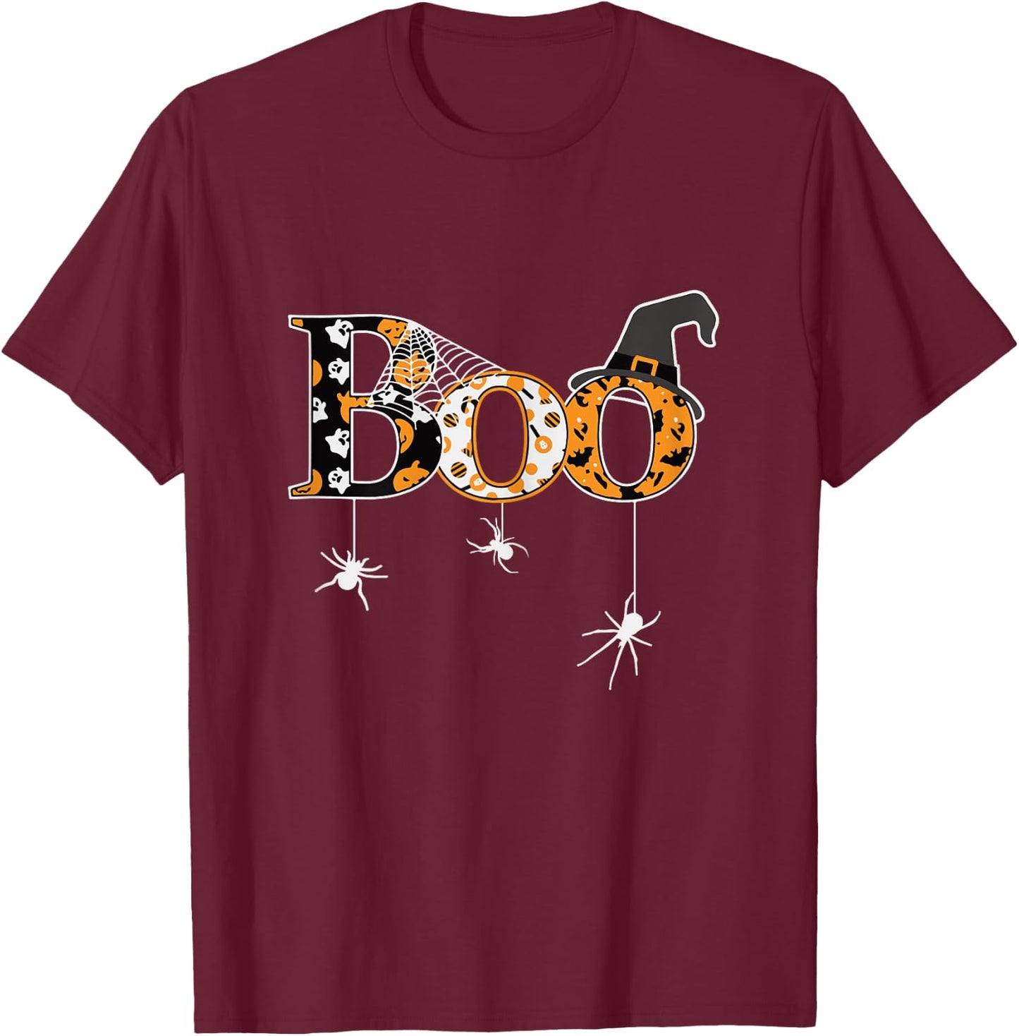Halloween Motif - Boo T-Shirt - T-Shirt | Maroon
