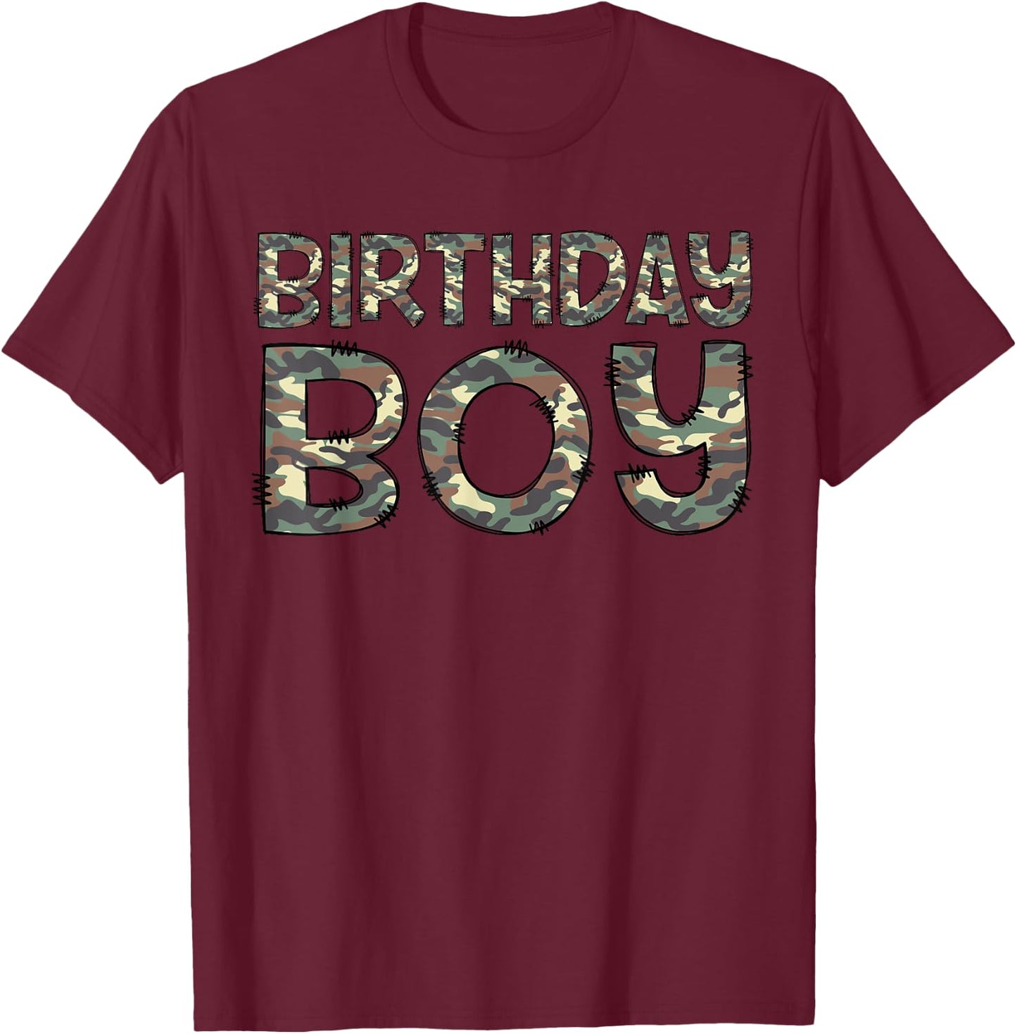 It's My Birthday Boy Camo Hunting Camouflage Matching Family T-Shirt - T-Shirt | Maroon