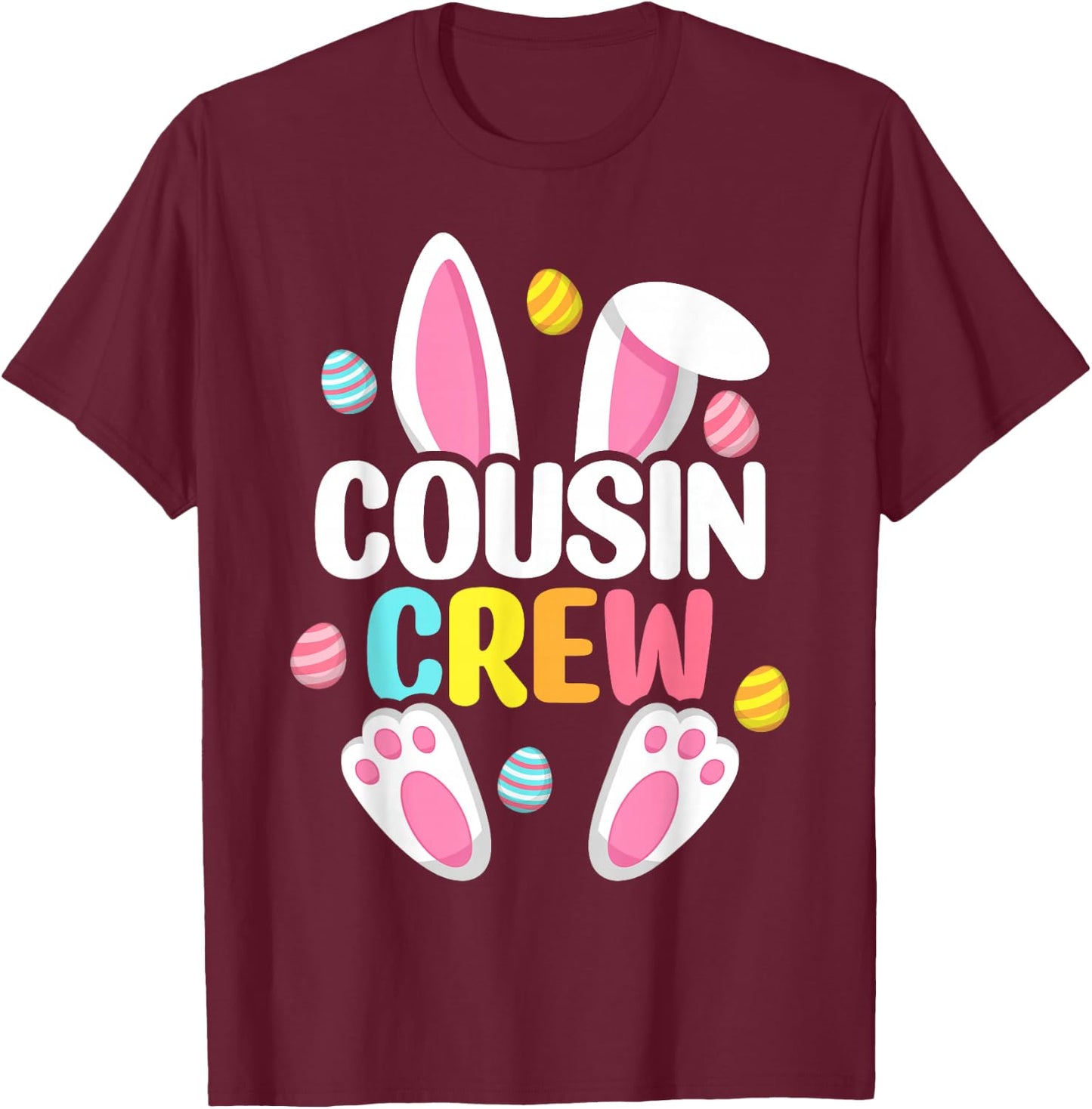 Cousin Crew Easter Bunny Family Matching Toddler Boys Girls Small T-Shirt - T-Shirt | Maroon