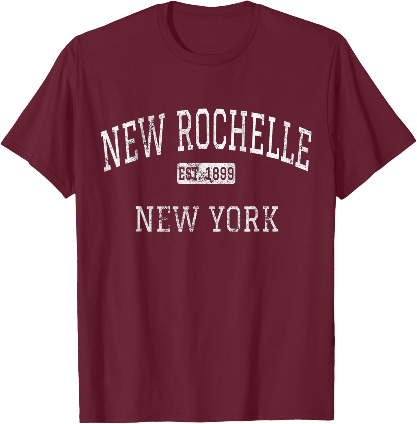 New Rochelle New York NY Vintage T-Shirt - T-Shirt | Maroon