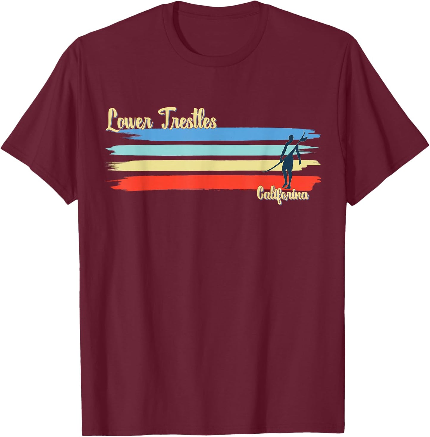 Lower Trestles Beach California Surfing Beach T-Shirt - T-Shirt | Maroon