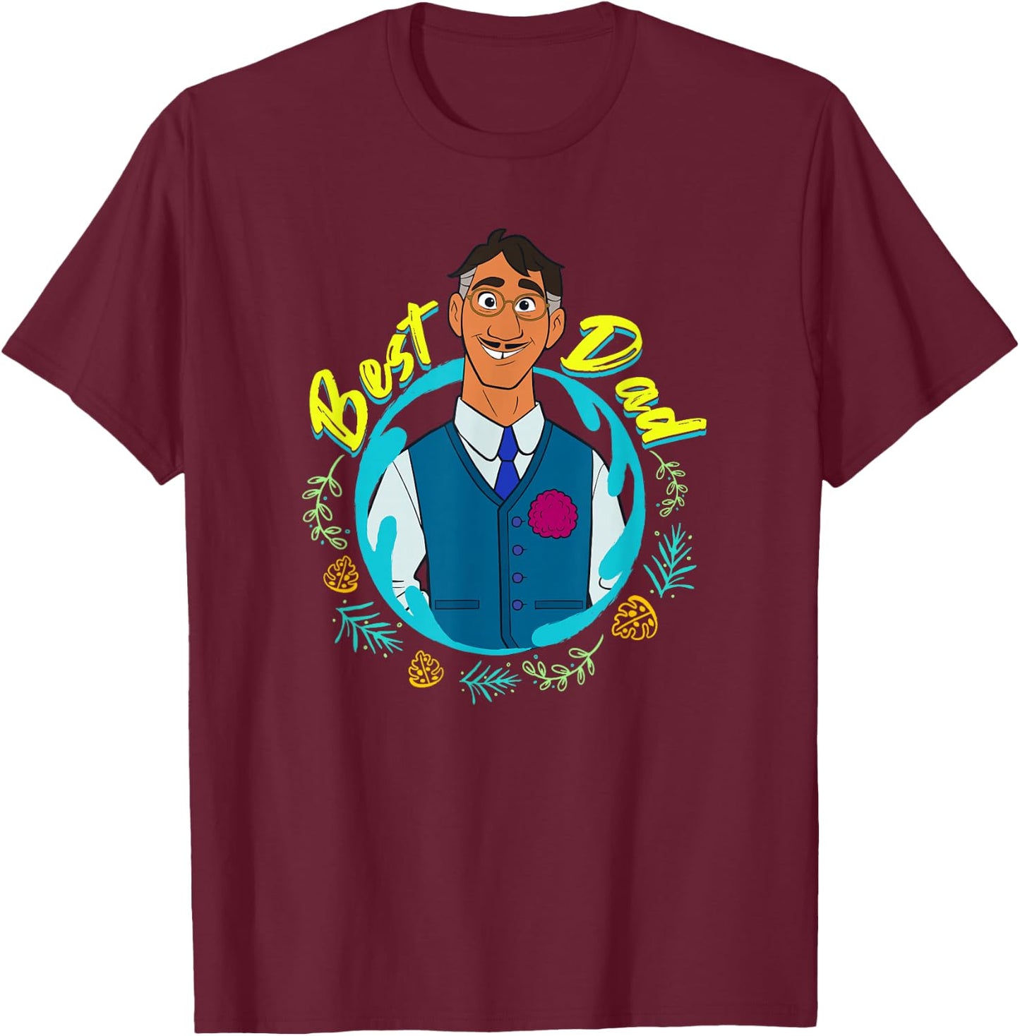 Disney Encanto Agustin Madrigal Best Dad Portrait Small T-Shirt - T-Shirt | Maroon