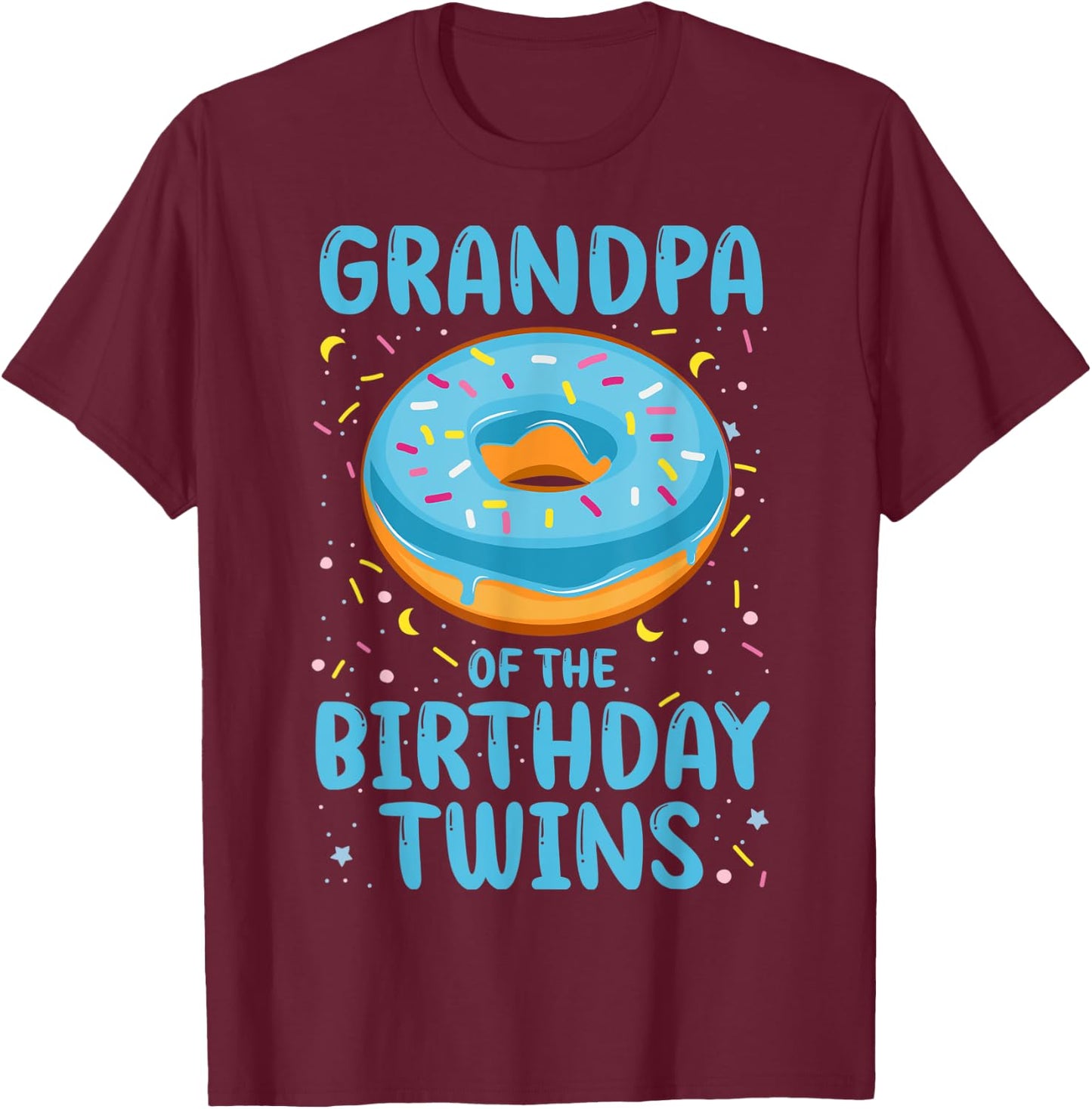 Grandpa Of The Birthday Twins T-Shirt - T-Shirt | Maroon
