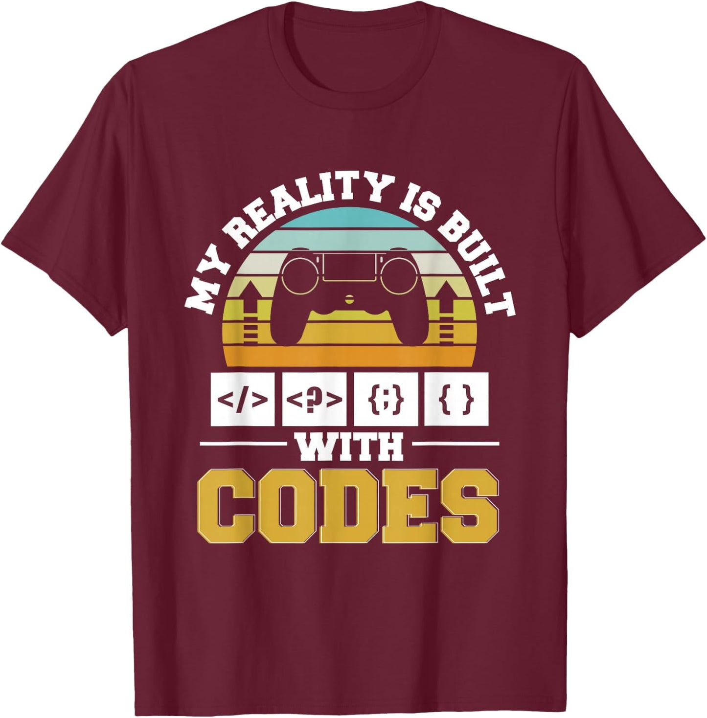Coding Game Developer Game Dev Programmer Gaming Coder T-Shirt - T-Shirt | Maroon