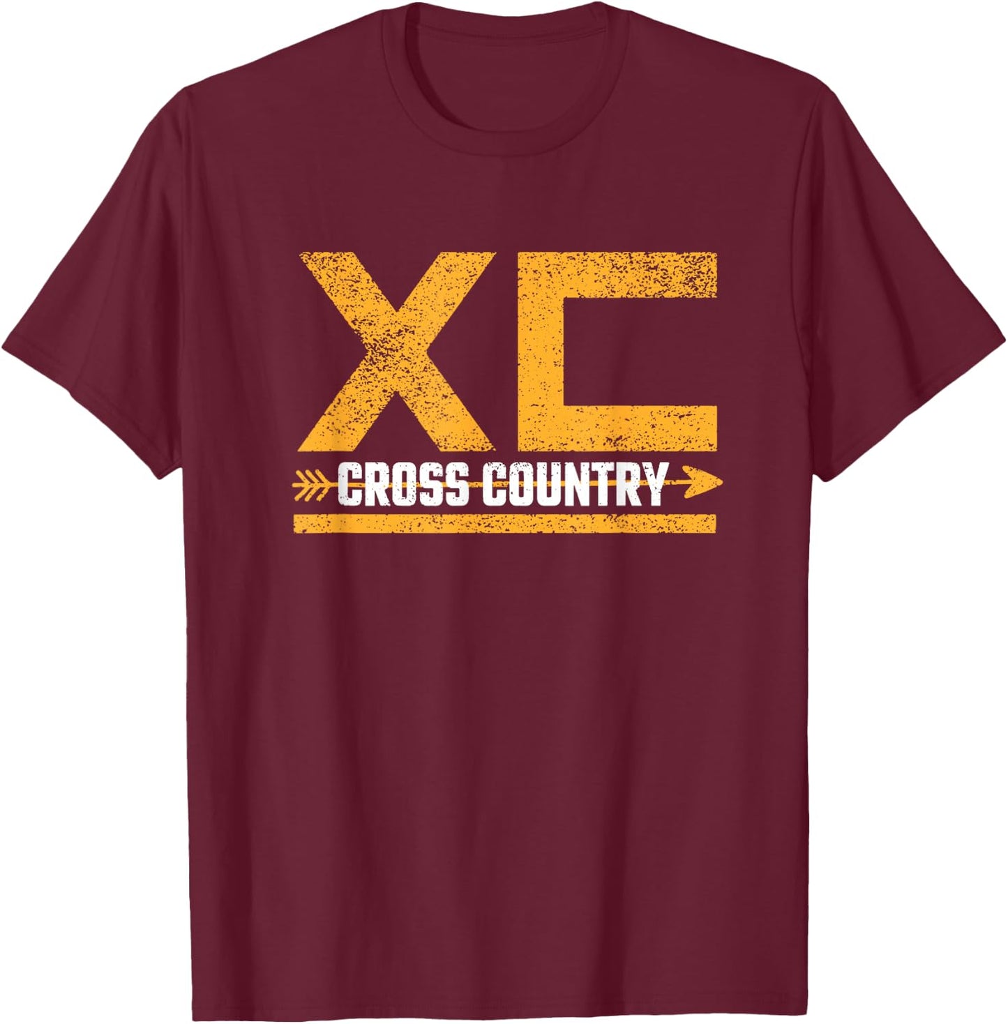 The Cross Country Running Shed Men's Black Cross Country Running T-Shirt - T-Shirt | Maroon