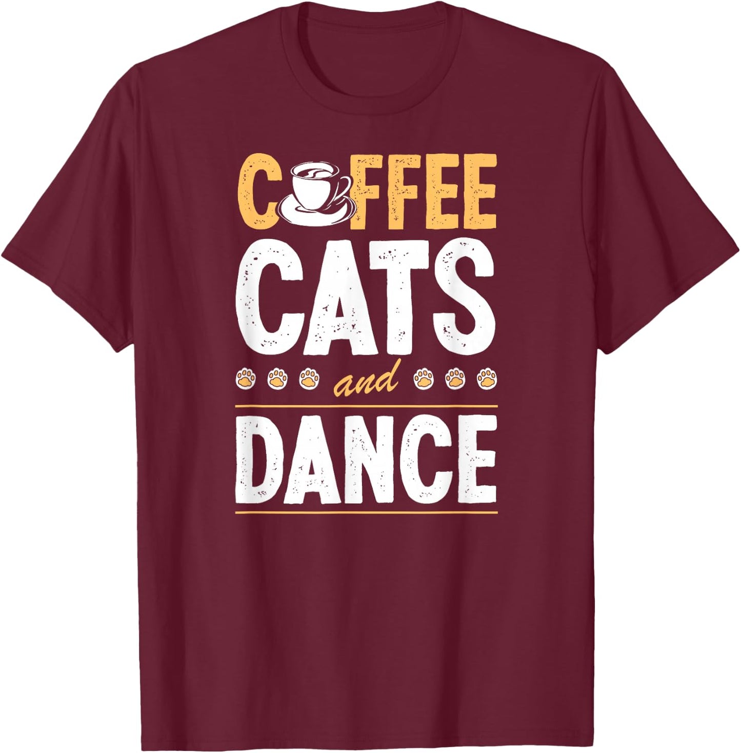 Coffee Cats And Ballet Dance Instructor Cat Lover T-Shirt - T-Shirt | Maroon
