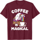 Coffee Unicorn T-Shirt - T-Shirt | Maroon