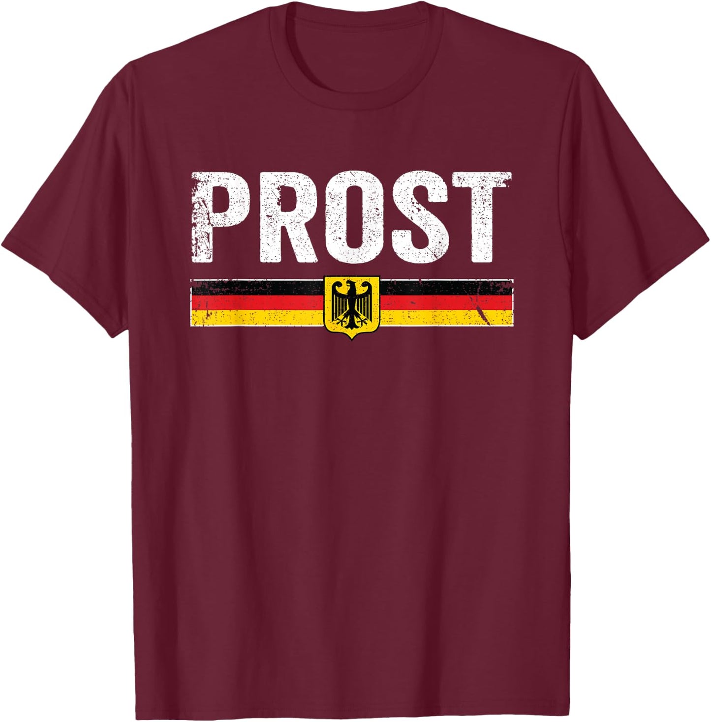 Retro Oktoberfest Shirt Men Women German Flag Prost T-Shirt - T-Shirt | Maroon