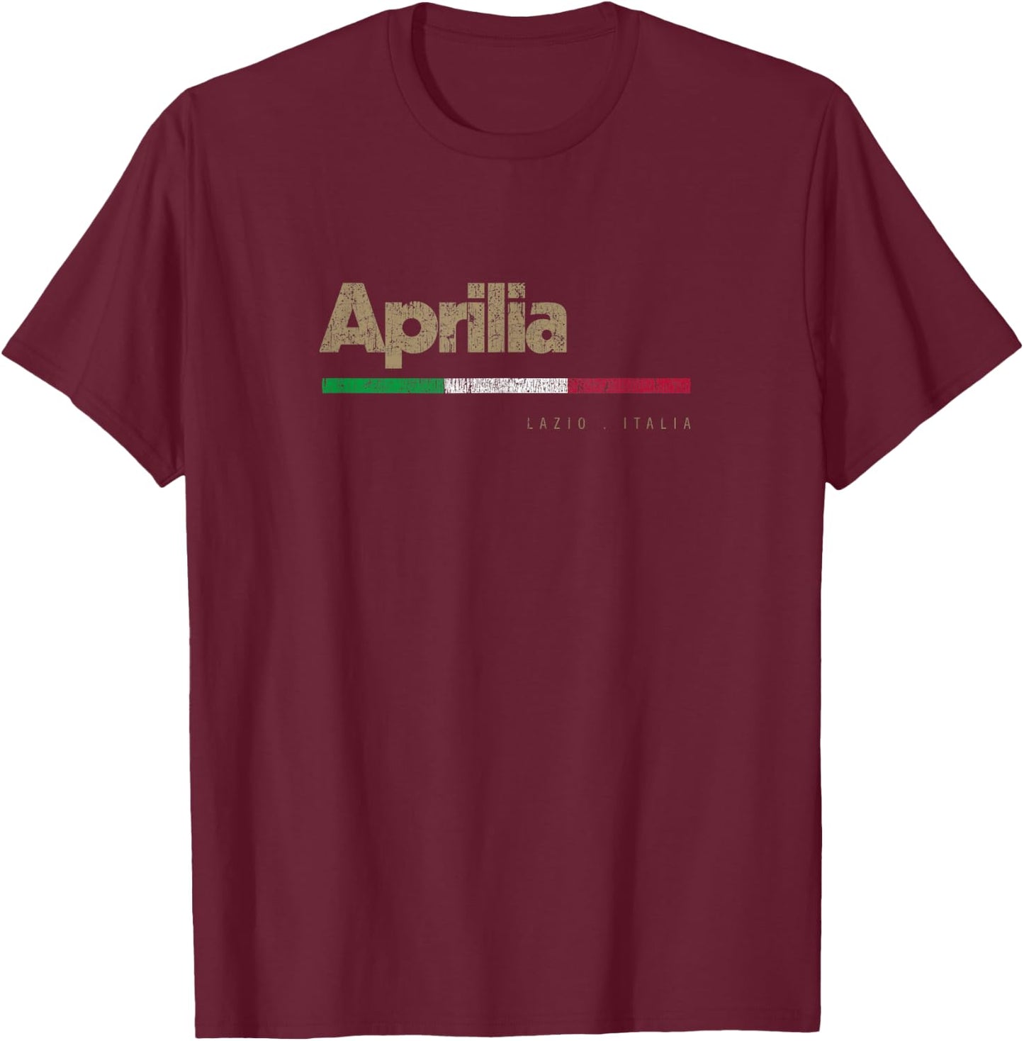 Aprilia Italian City Retro Flag Italy T-Shirt - T-Shirt | Maroon