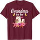 Grandma To Be Owl Baby Shower T-Shirt - T-Shirt | Maroon