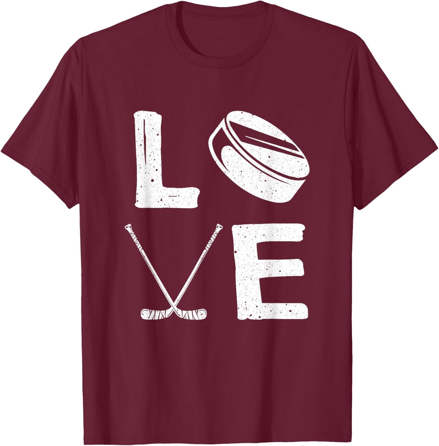 Funny Hockey Design For Kids Men Women Ice Hockey Players T-Shirt - T-Shirt | Maroon