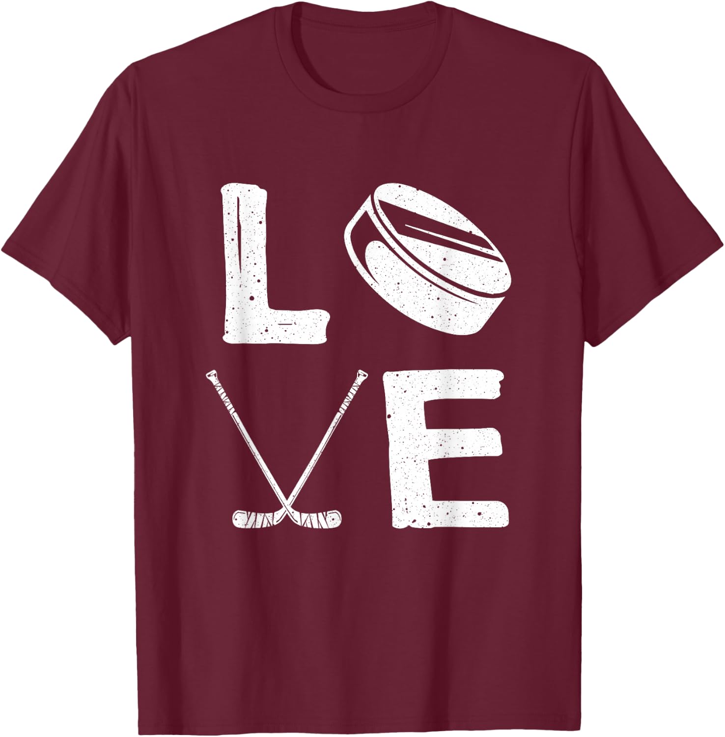 Funny Hockey Design For Kids Men Women Ice Hockey Players T-Shirt - T-Shirt | Maroon