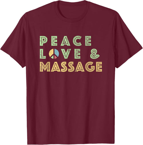Peace Love Massage Gift - Massage Therapy Shirt - Grey, Small, -Adults, Short Sleeve, Classic Fit, Cotton Blend