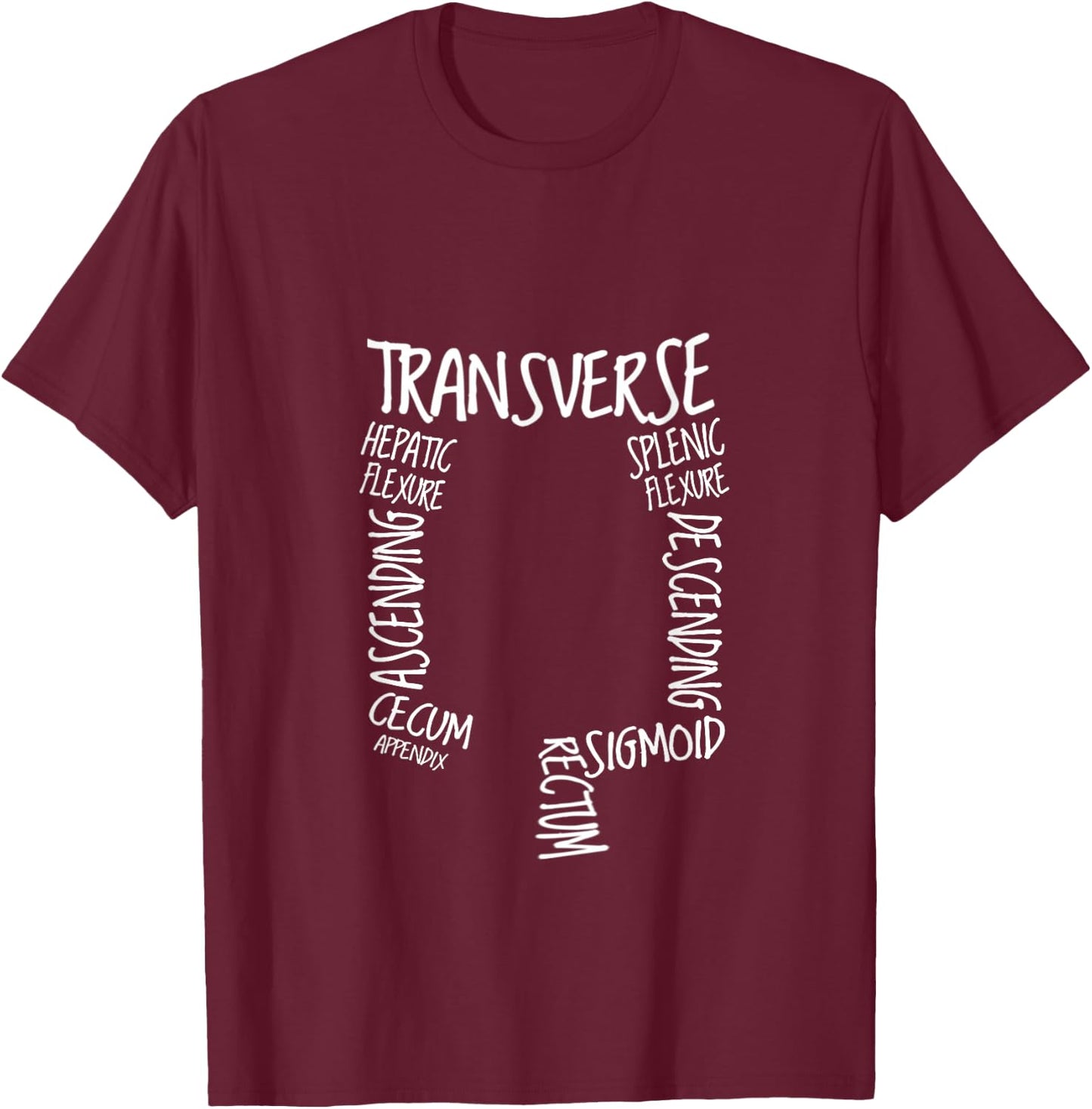 GI Endoscopy Nurse Endo Tech Colonoscopy Colon Anatomy T-Shirt - T-Shirt | Maroon