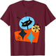 Cat Astronaut Space Retro Atomic Age Mid-Century Modern T-Shirt - T-Shirt | Maroon