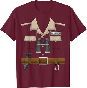 Zookeeper Halloween Costume DIY Safari Zoo Keeper Explorer T-Shirt - T-Shirt | Maroon