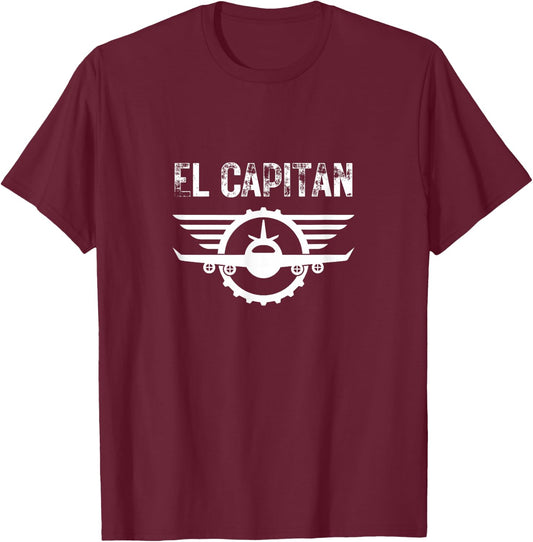 El Capitan Aviation Pilot Flight School T-Shirt - T-Shirt | Maroon