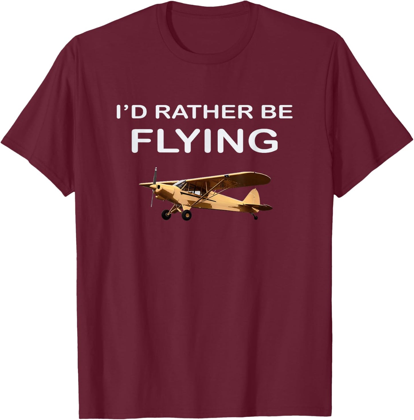 I'd Rather Be Flying Pilot Airplane Aviation Gift T-Shirt - T-Shirt | Maroon